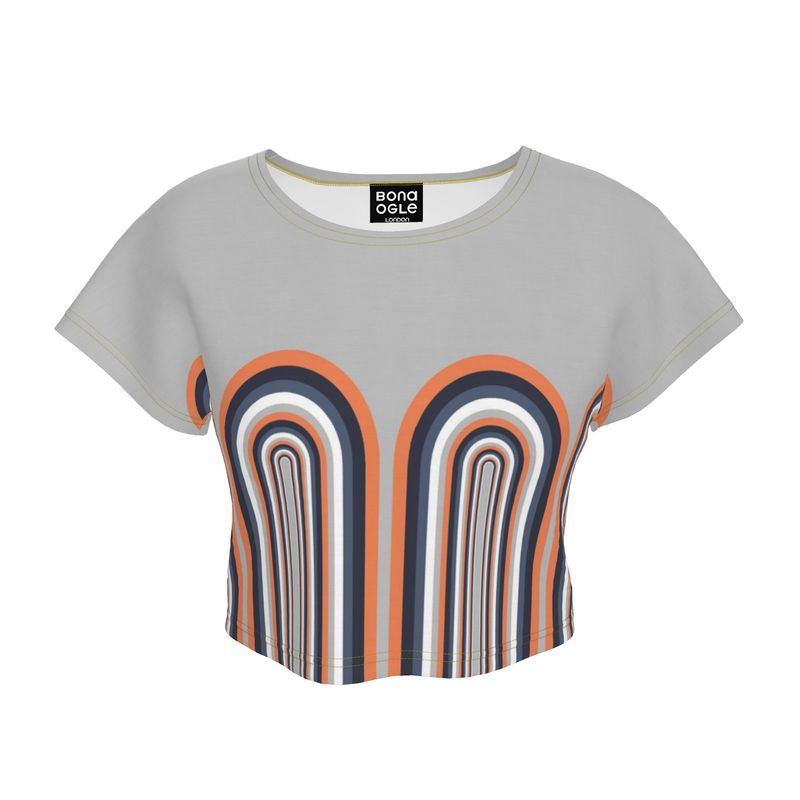 Crop Top In Arches Gray Coral