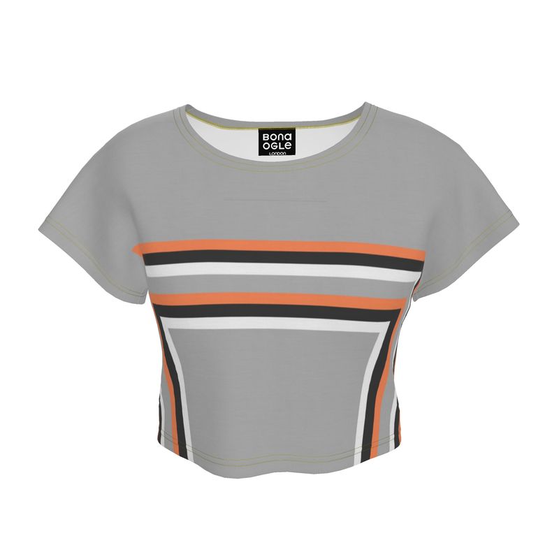Crop Top in 3D Square Gray Coral
