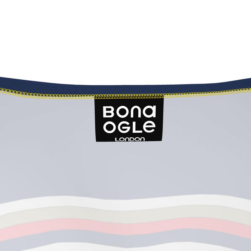 Crop Top in 3d Square Blue