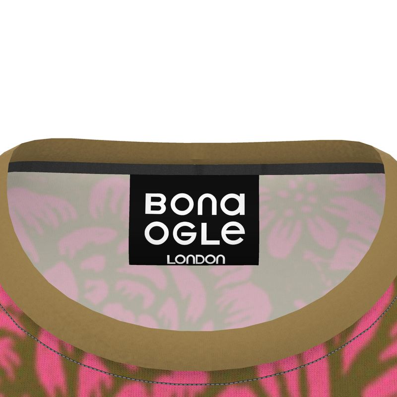 All Over Print T Shirt in Floral Face golden sunset