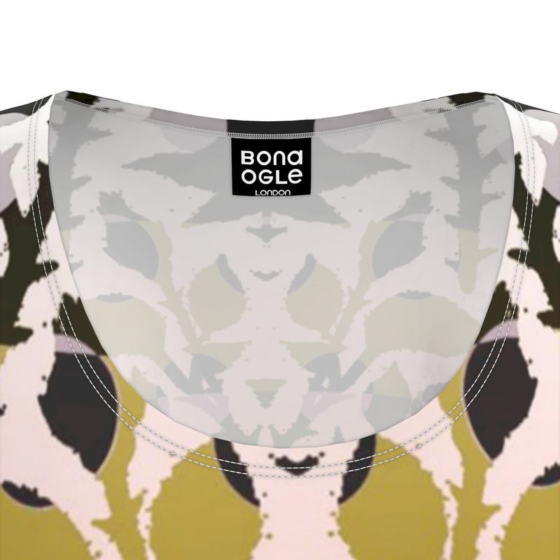 Tunic T-Shirt Dress in Mash up Golden Dawn
