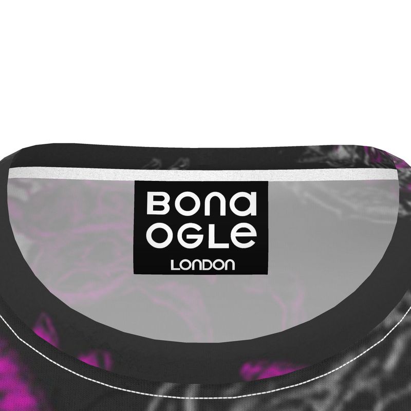 All Over Print T Shirt in Toiles Des Bosch Fuchsia Carbon