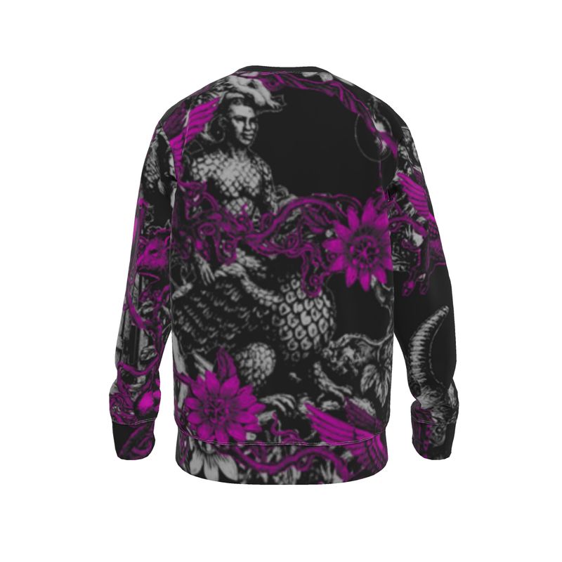 Sweatshirt in Toiles Des Bosch Fuchsia Carbon