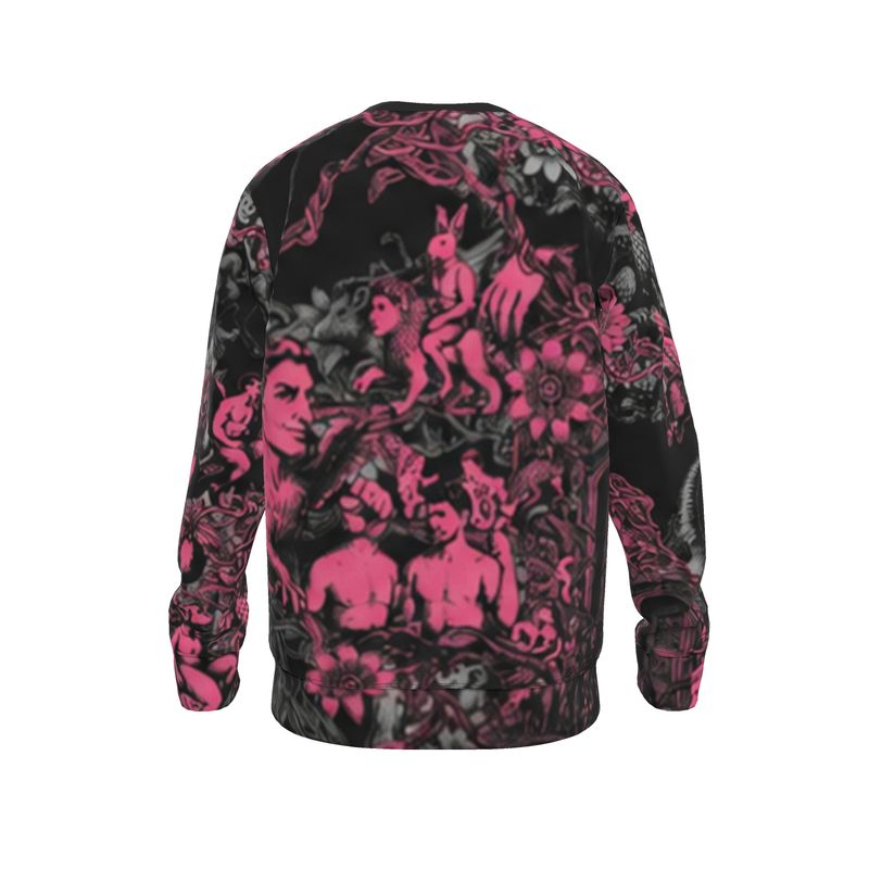 Sweatshirt in Toiles Des Bosch Fuchsia Carbon