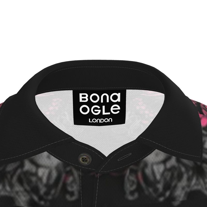 Polo Shirt in Toile Des Bosch Fuchsia Carbon