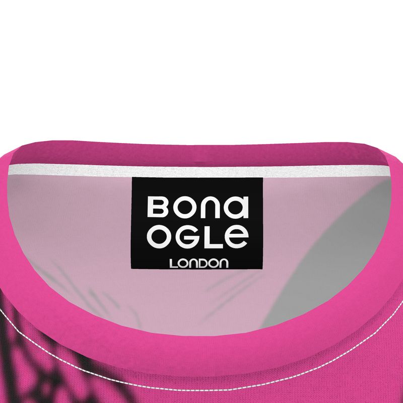 All Over Print T Shirt in Trompe L'oeilFuchsia Carbon.