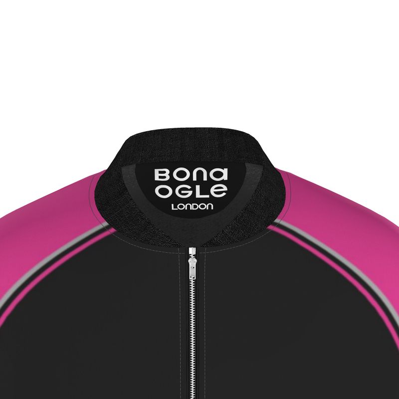 Bomber Jacket in Contours Fuchsia Carbon