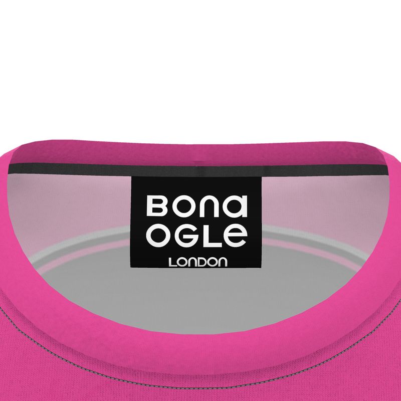 All Over Print T Shirt in Contours Fuchsia Carbon