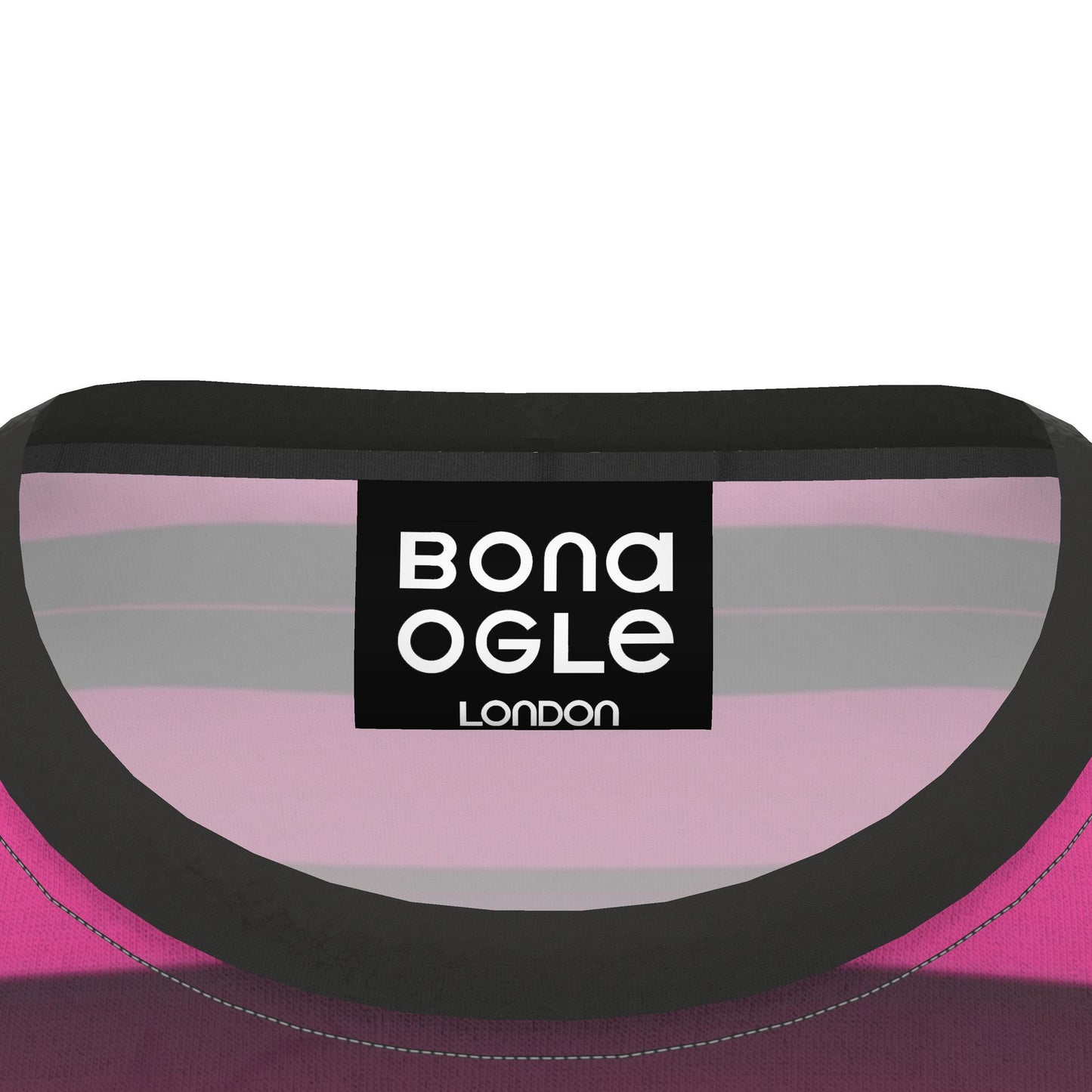 All Over Print T Shirt in Ombre Stripes Carbon Fuchsia