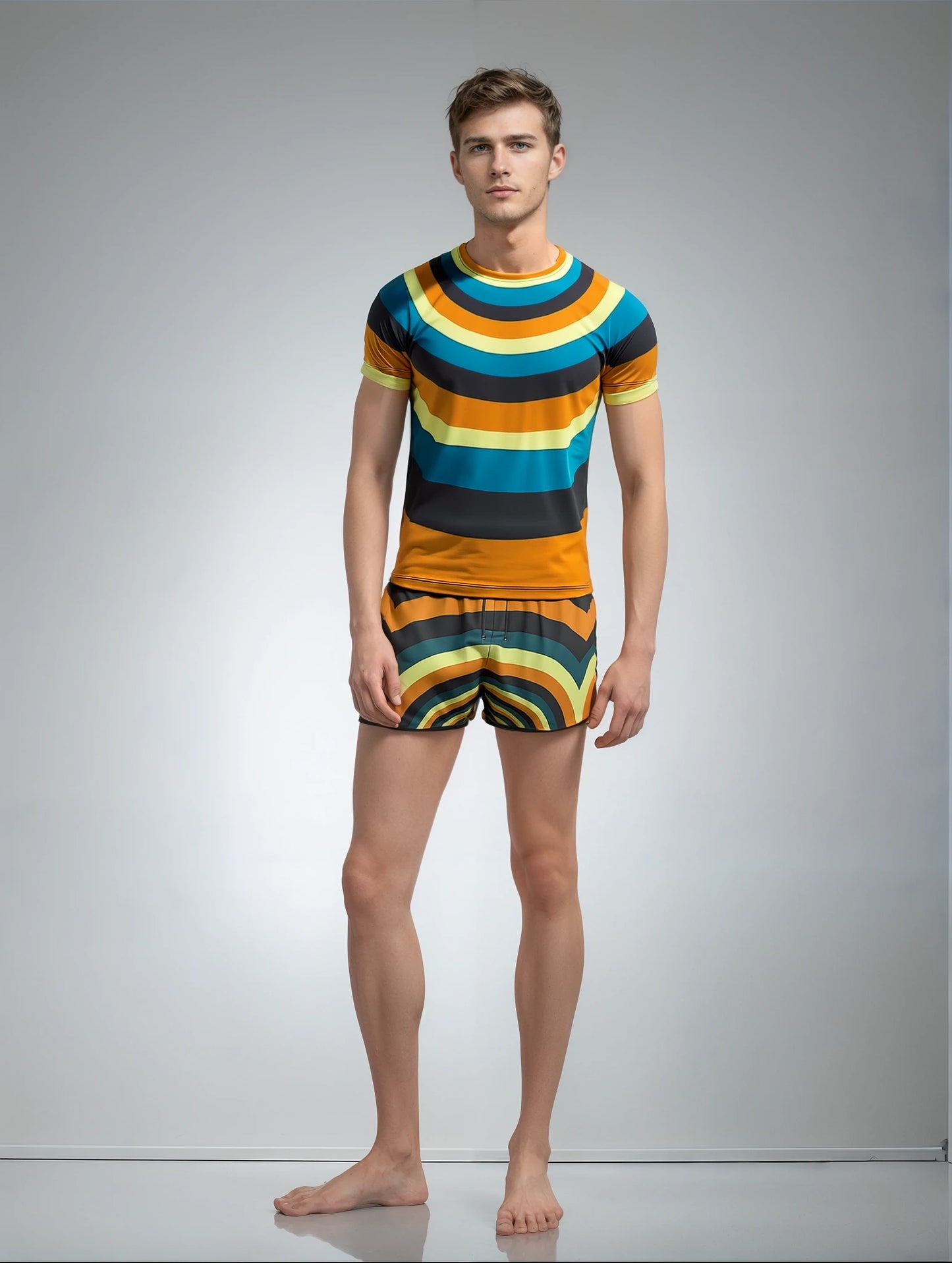 Running Shorts in Circles Orange