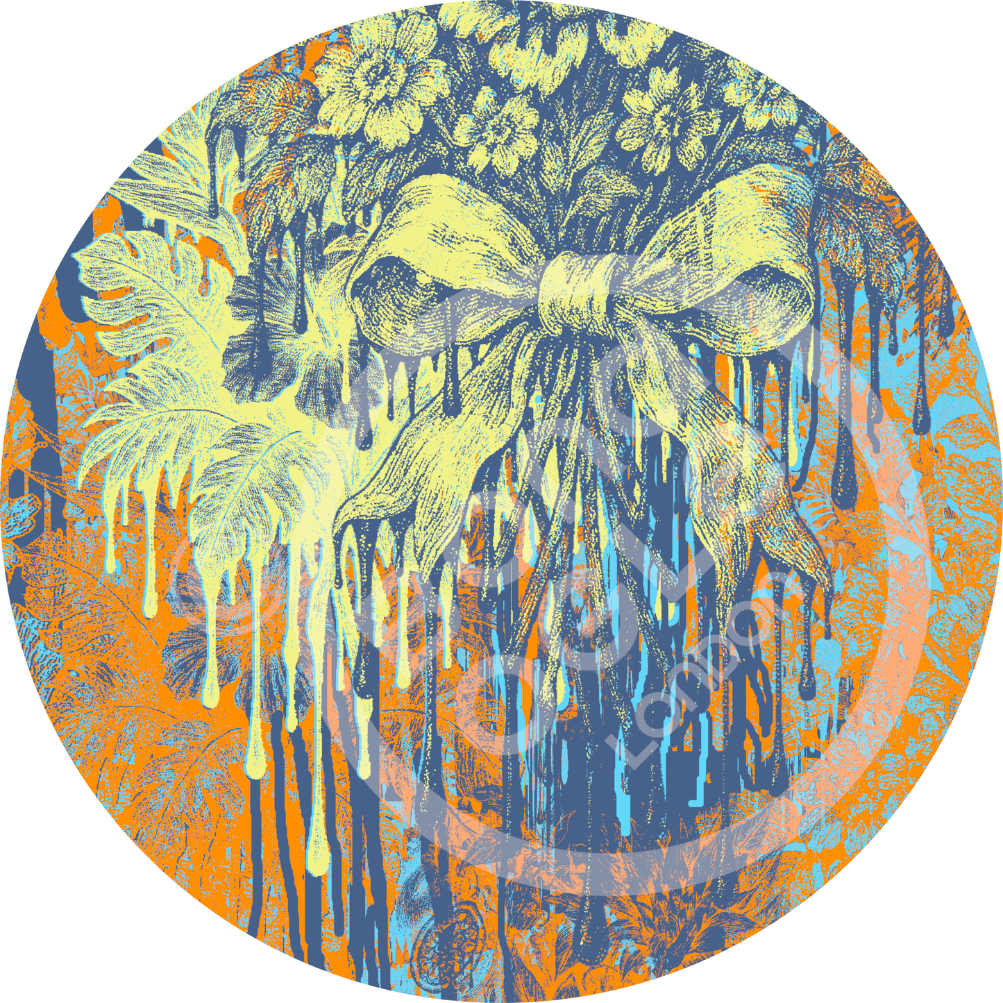 Short Kaftan in Dripping Flowers Vivid