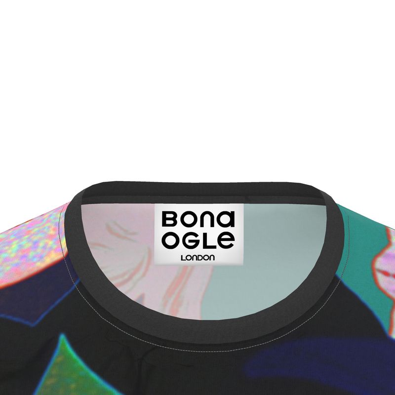 All Over Print T Shirt in aubrey teal - BONA OGLE LONDON
