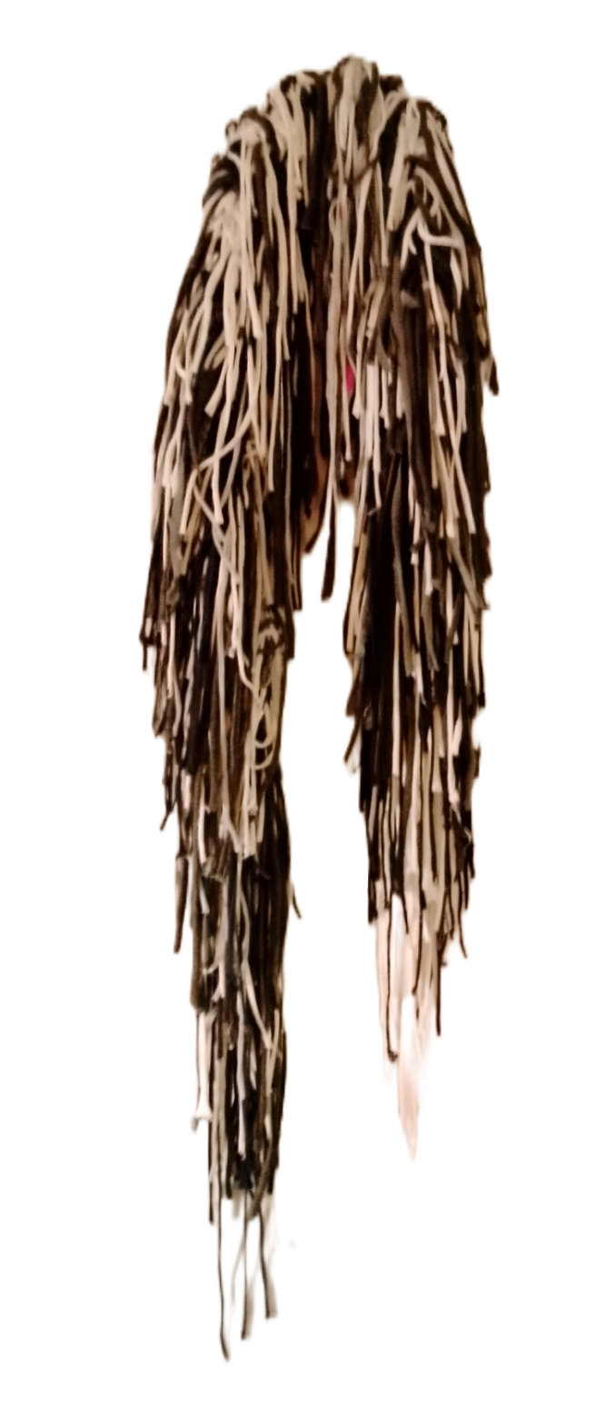 Titter Tatters Recycled T-shirt Fabric Scarf in Grey/Black/White