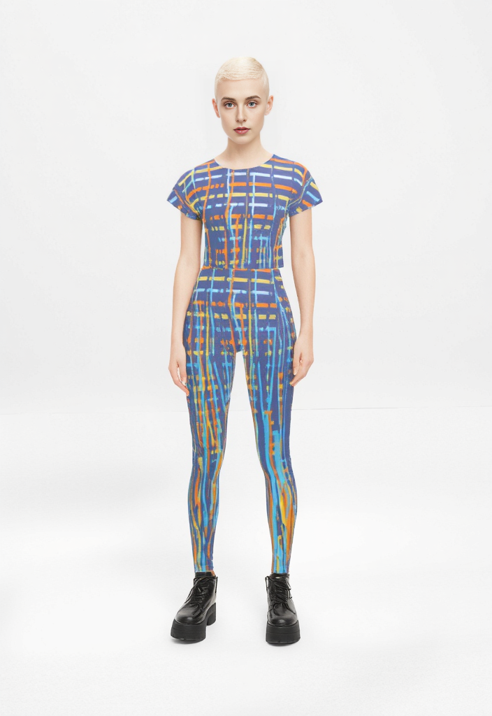 Crop Top in dripping Stripe Vivid Sky