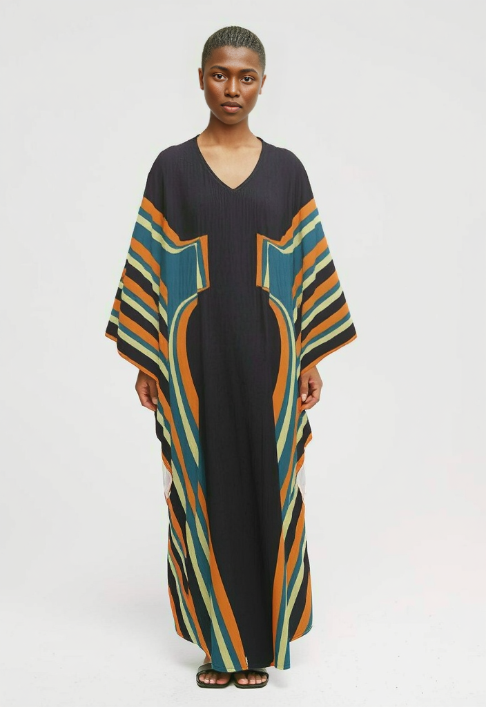 Kaftan in 3D Hourglass Orange