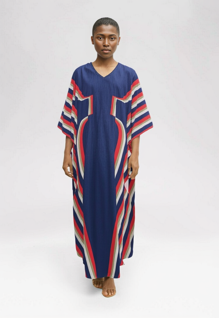 Kaftan in 3D Hourglass Blue