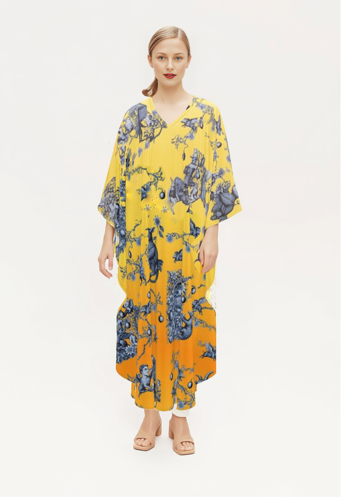 Kaftan in Toile de Bosch Vivid