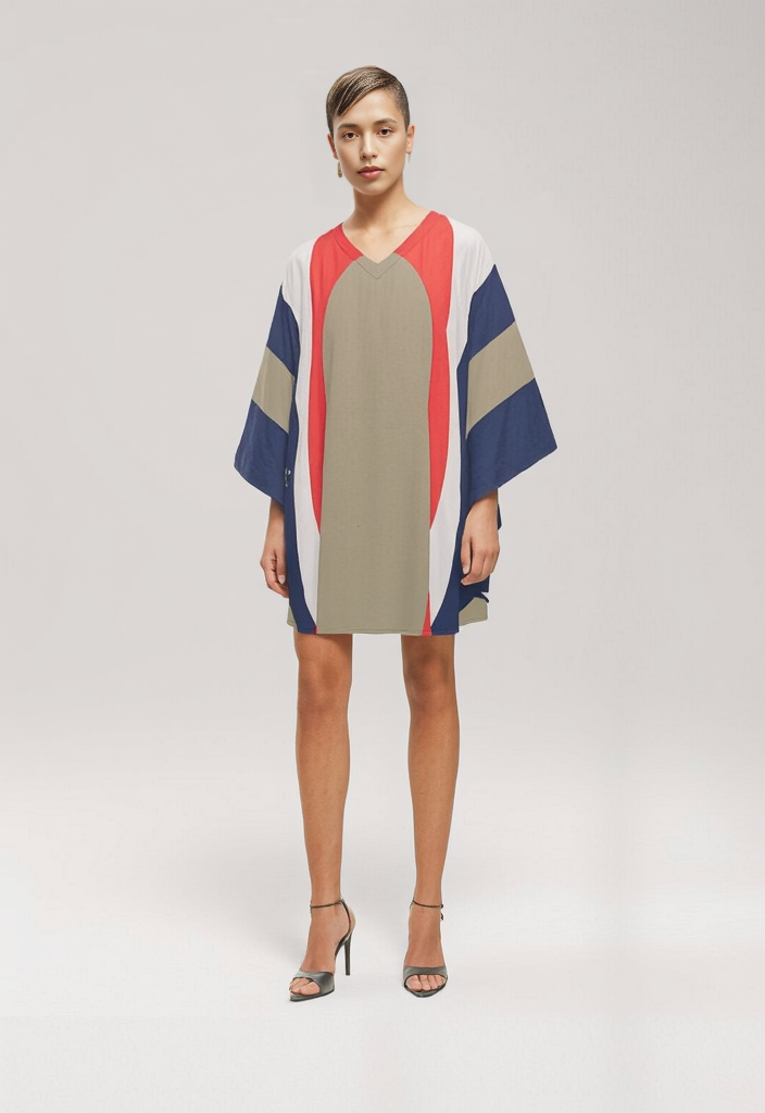 Short Kaftan in Drape Blue