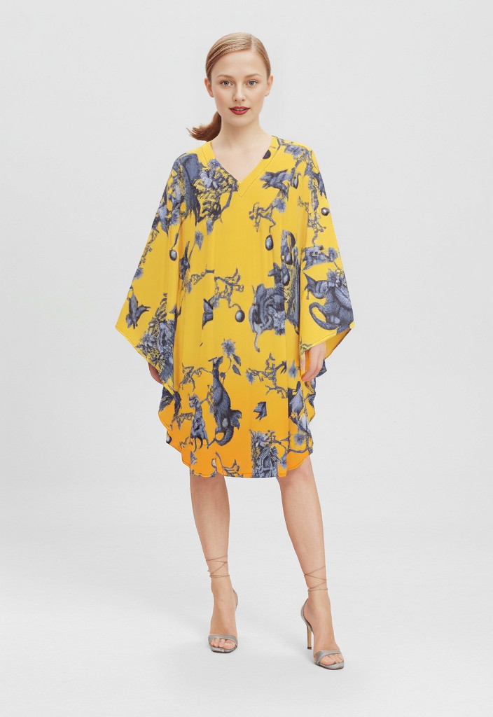 Short Kaftan in Toile de Bosch Vivid