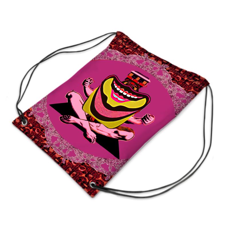 Drawstring Bag in house clown pink