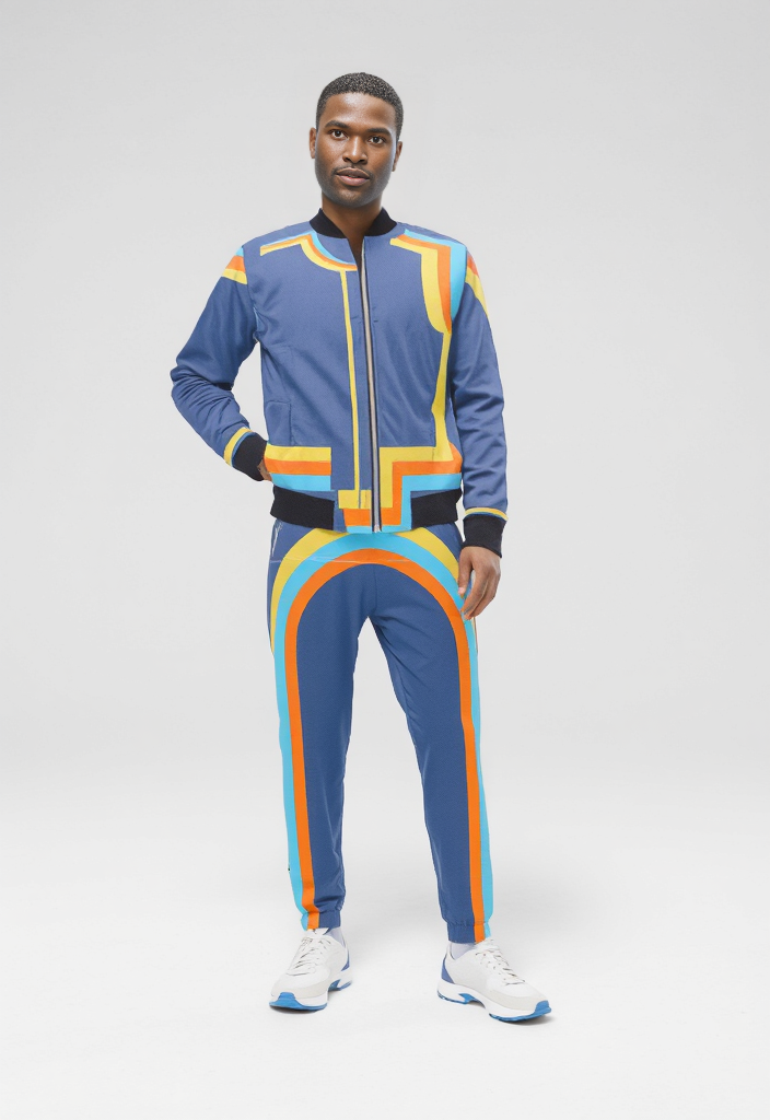 Bomber Jacket in 3D wonky vivid sky
