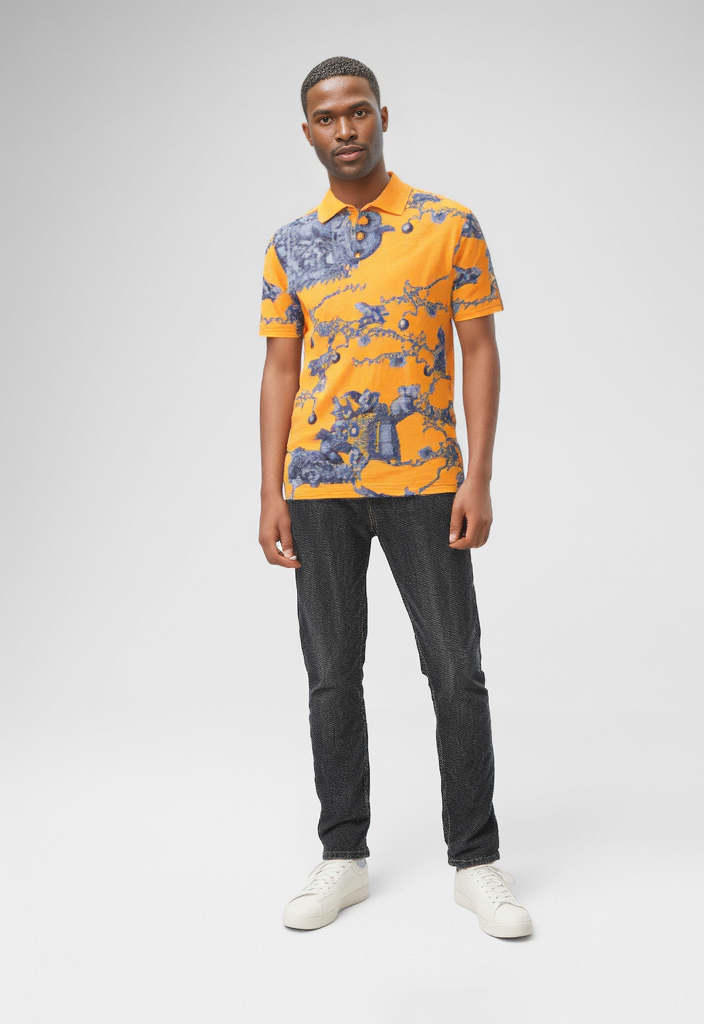 Polo Shirt in Toile de Bosch Vivid sky