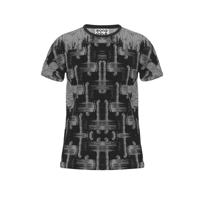 All Over Print T Shirt in ikat drips grey