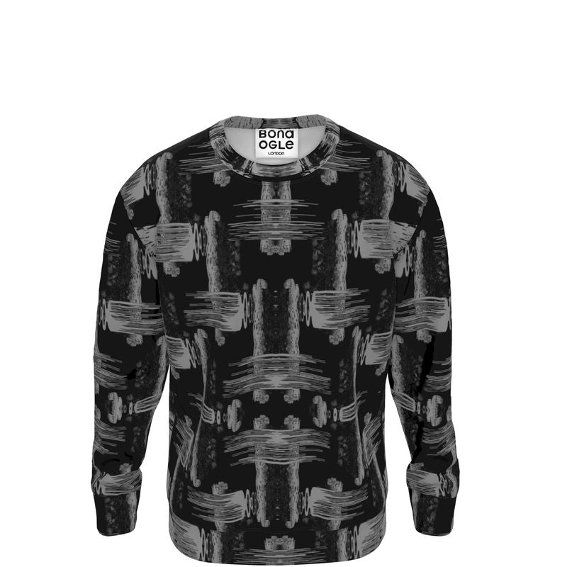 Sweatshirt in ikat drips grey