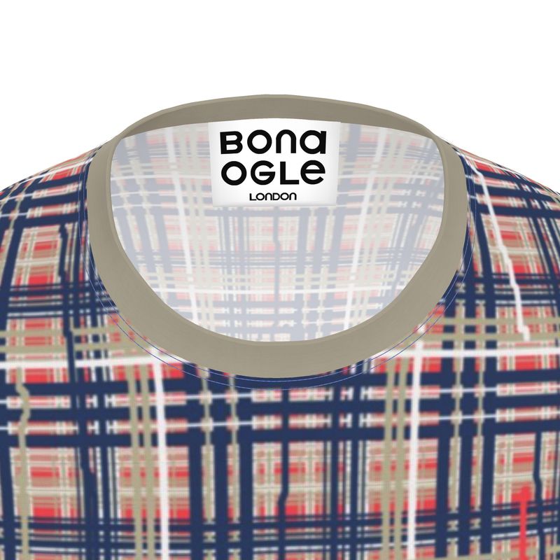 LS T-Shirt in Dripping Plaid Blue