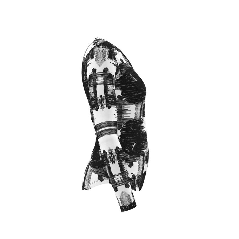 T-Shirt in ikat drips monochrome