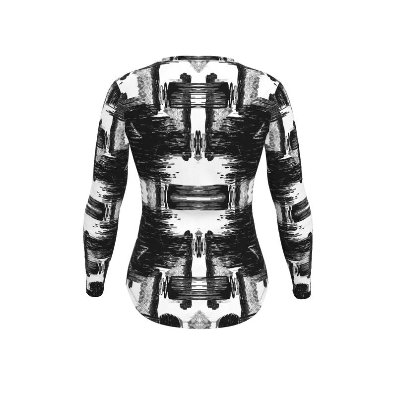 T-Shirt in ikat drips monochrome