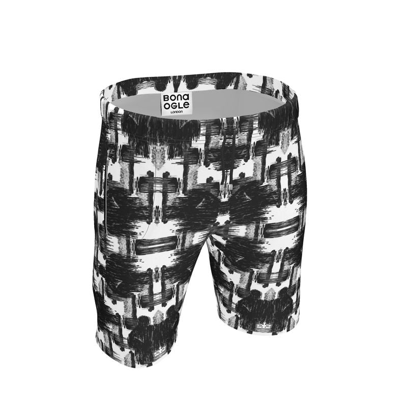 Sweat Shorts in ikat drips monochrome