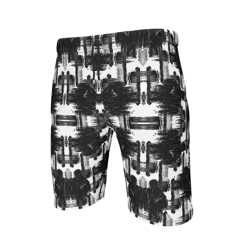 Sweat Shorts in ikat drips monochrome