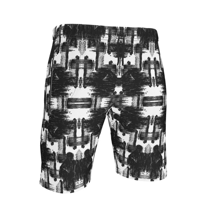 Sweat Shorts in ikat drips monochrome