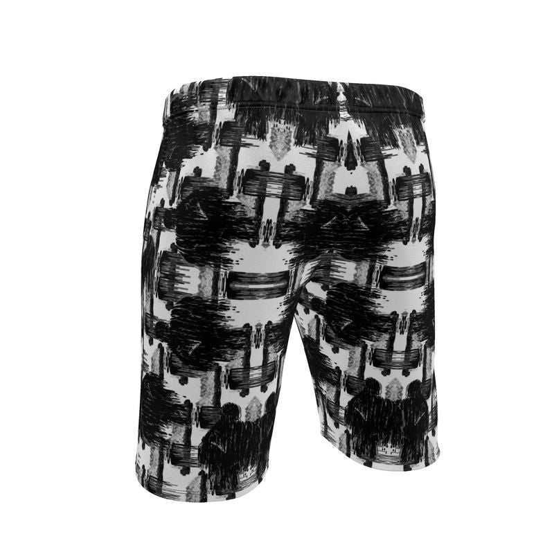 Sweat Shorts in ikat drips monochrome