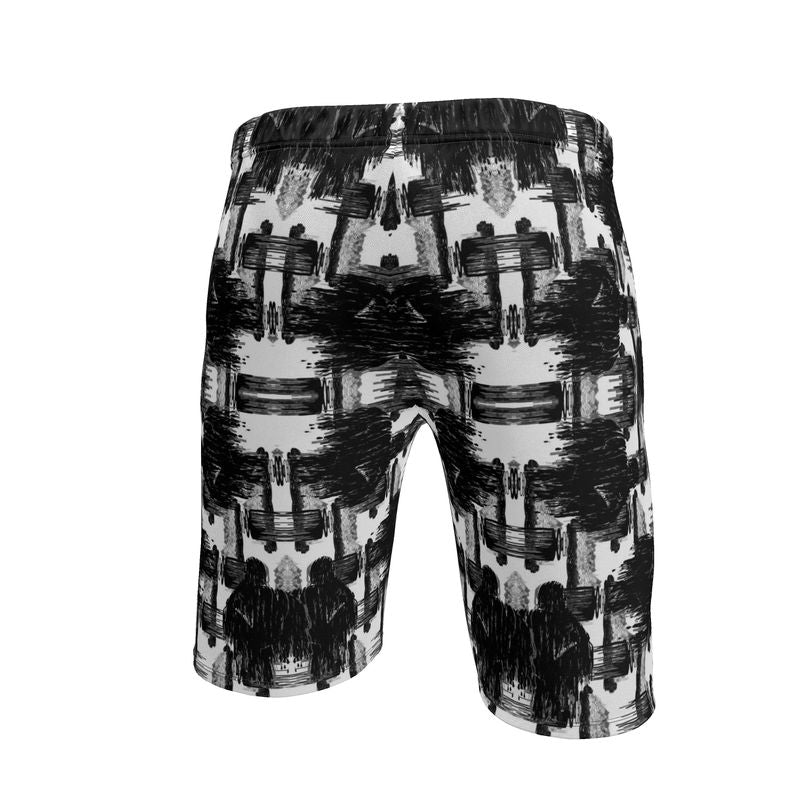 Sweat Shorts in ikat drips monochrome