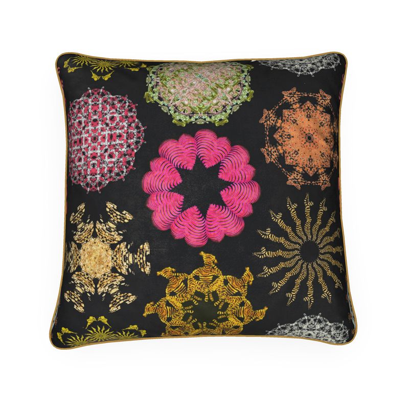 Cushions in 70s snowflake fire