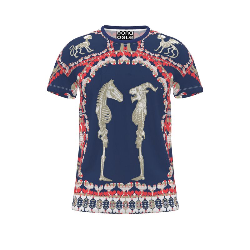 All Over Print T-Shirt in Bona Bones Blue