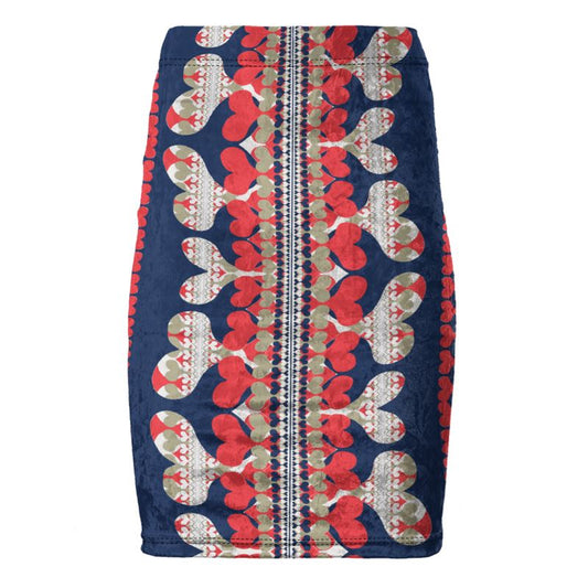 Pencil Skirt in love vines colour 3