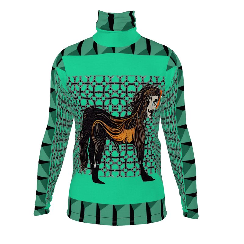 Slim Fit Roll Neck in horseman  teal green