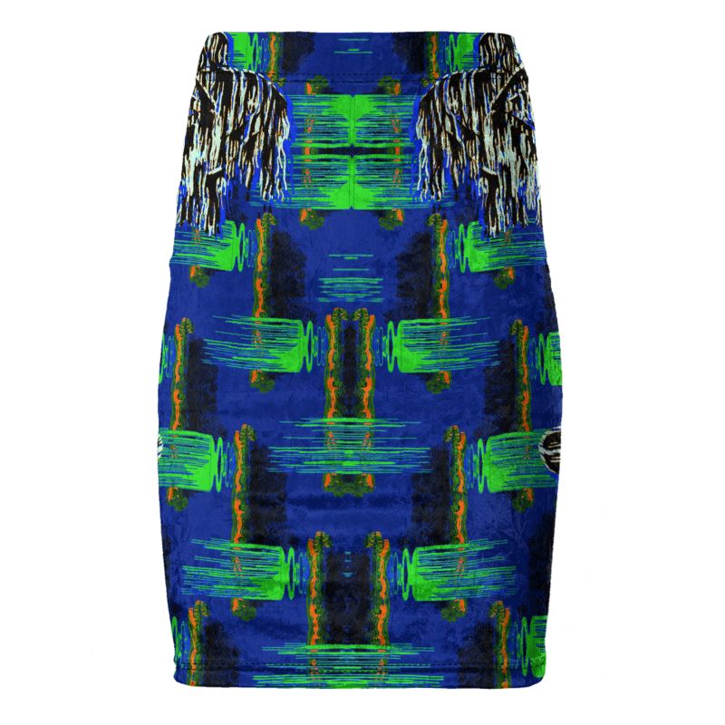 Pencil Skirt ijn acid drips multi 1