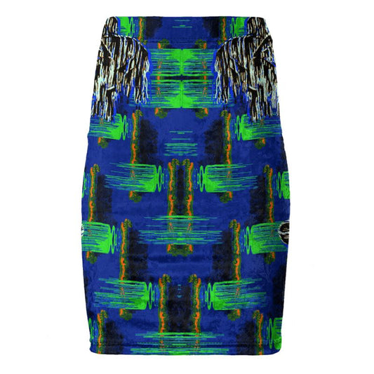 Pencil Skirt ijn acid drips multi 1