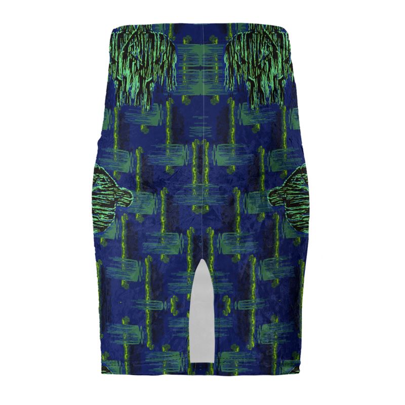 Pencil Skirt in acid drips  multi 2