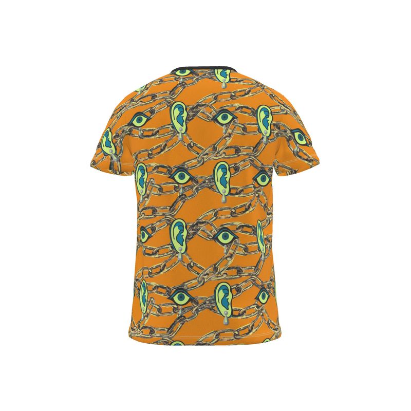 All Over Print T Shirt in omniscient orange