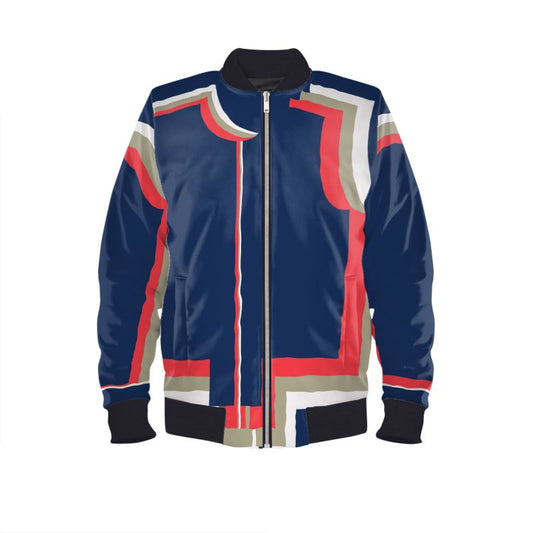 Bomber Jacket in 3d wonky blue