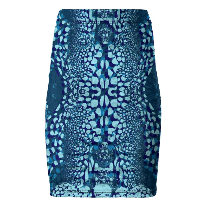 Pencil Skirt in cuttlefish turquoise