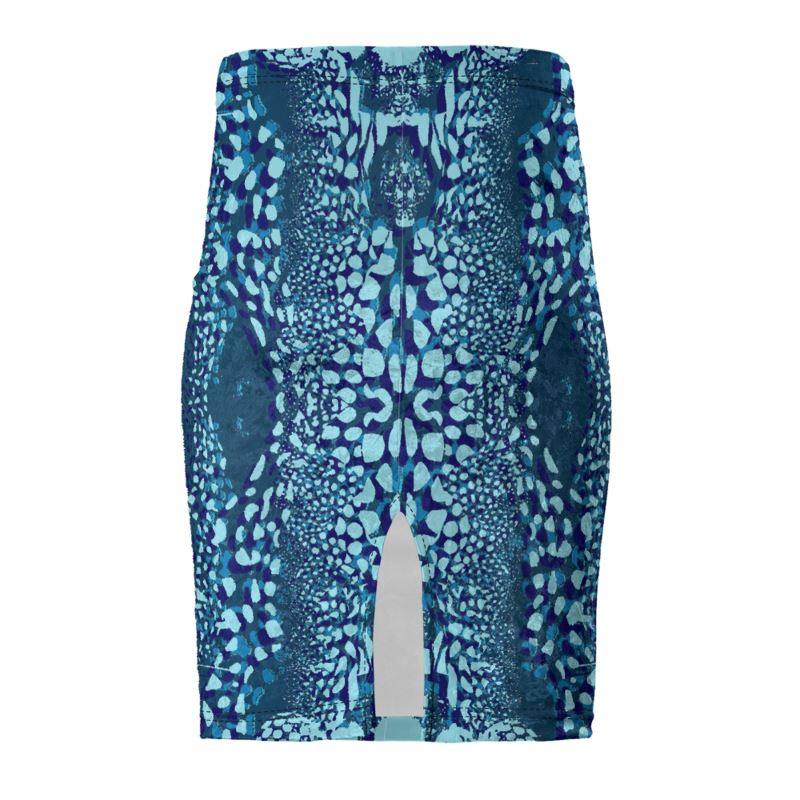 Pencil Skirt in cuttlefish turquoise