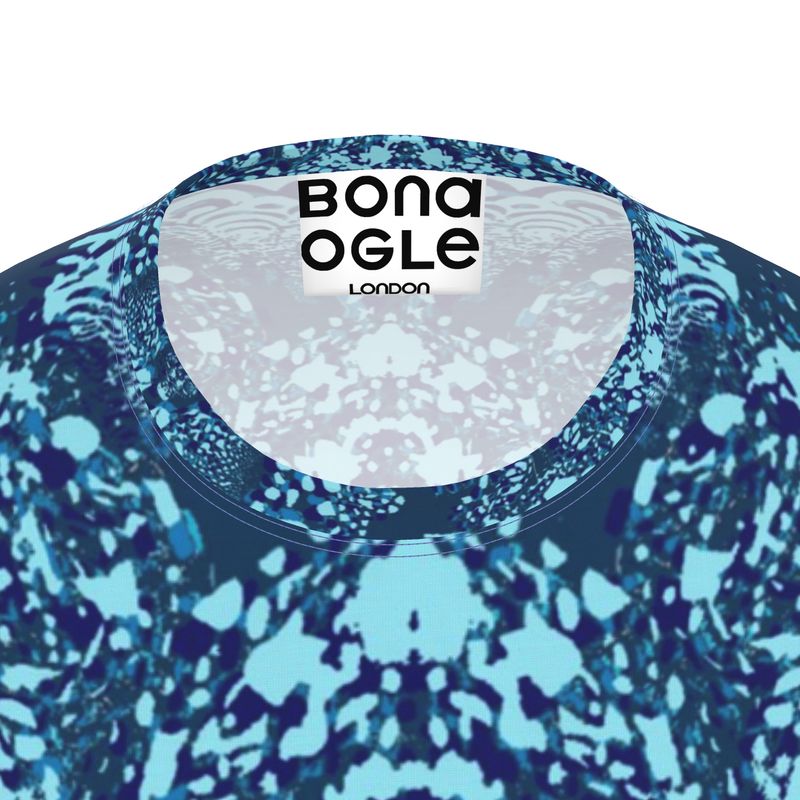 Mens T-Shirt LS in cuttlefish turquoise