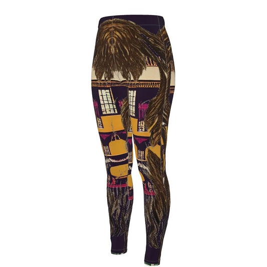 High Waisted Leggings in horse house head multi