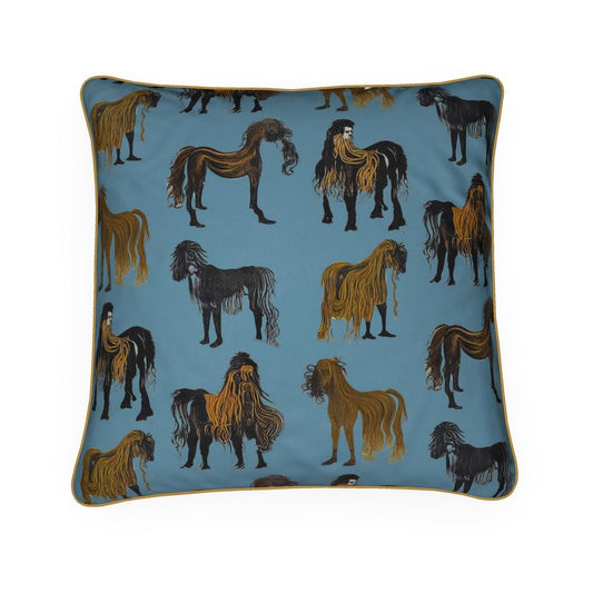 Cushions in hairy horse  air force blue